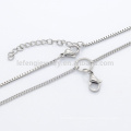 1.5mm 18"+2" vintage high quality pendant necklace, stainless steel curved rectangle box chain